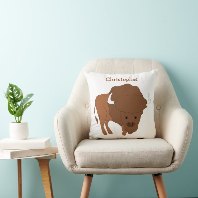 Bison Design Personalised Throw Pillow (Chair)
