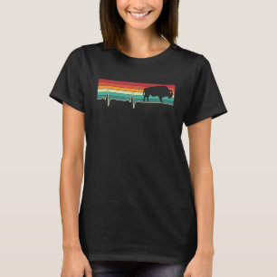 Bison ECG Pulls Heartbeat Vintage Buffalo & Bison T-Shirt