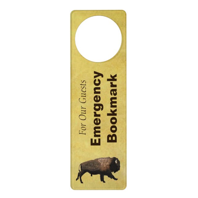 Bison Emergency Bookmark Door Hanger (Front)