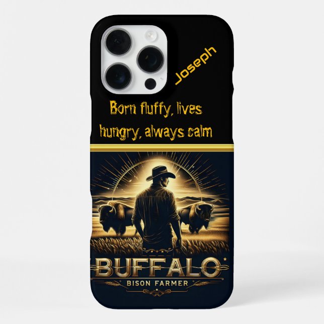 Bison Farmer at Sunset Iphone Case (Back)