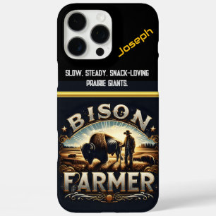 Bison Farmer Tending to His Herd at Dusk iPhone 16 Pro Max Case