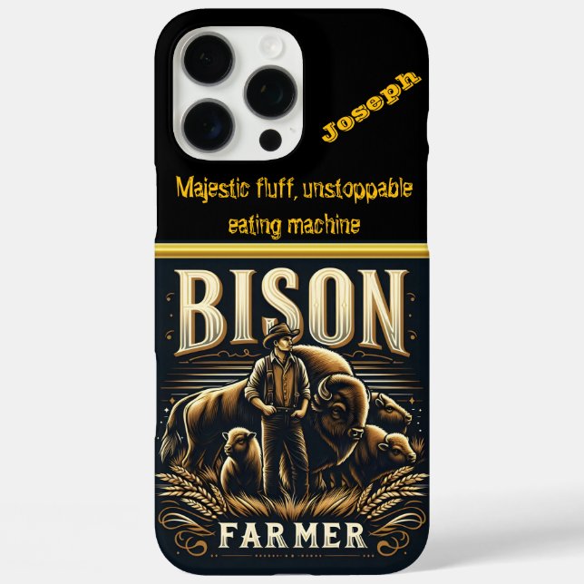 Bison Farmer Tending to His Herd at Sunset Case-Mate iPhone Case (Back)