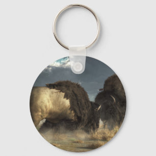 Bison Fight Keychain