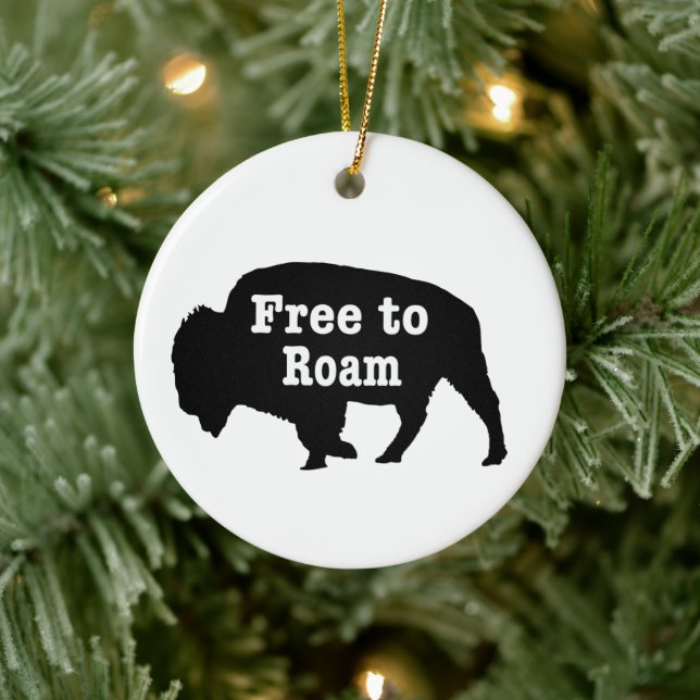 Bison Free To Roam Ceramic Ornament (Tree)