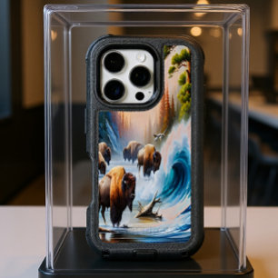 Bison Grazing by the River iPhone 16 Pro Case