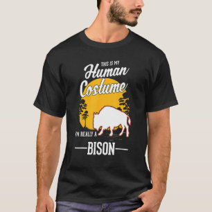 Bison Human Costume Halloween Buffalo T-Shirt