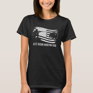 Bison hunting cool distressed US american flag vin T-Shirt