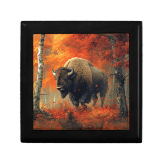 Bison in the Autumn Woods Artwork Gift Box