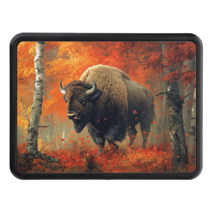 Bison in the Autumn Woods Artwork Hitch Cover