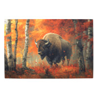 Bison in the Autumn Woods Artwork