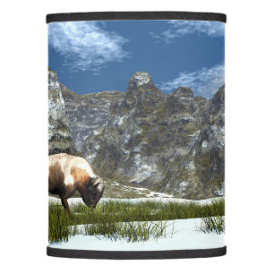 Bison in the mountain lamp shade
