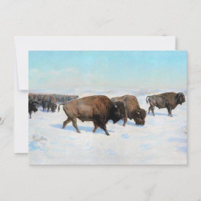 Bison in the Snow (by Rosa Bonheur) Card (Front)