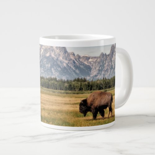 Bison in the Tetons Giant Coffee Mug