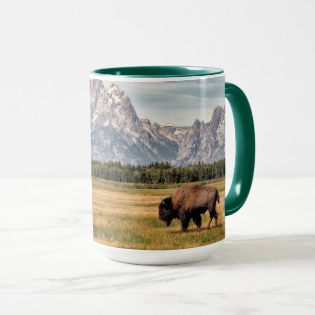 Bison in the Tetons Mug (Front Right)