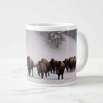 Bison In Winter Large Coffee Mug by usyellowstone at Zazzle