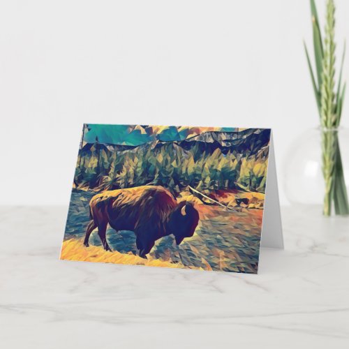 Bison in Yellowstone National Park Note Card