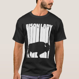 Bison Lady Animal Wildlife American Bison T-Shirt