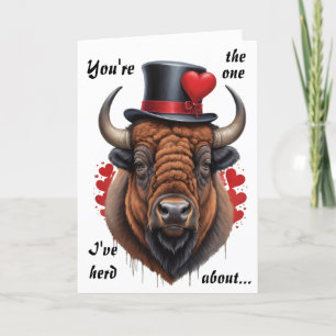 Bison Love with a Wild Sense of Humor Holiday Card