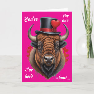 Bison Love with a Wild Sense of Humor Holiday Card
