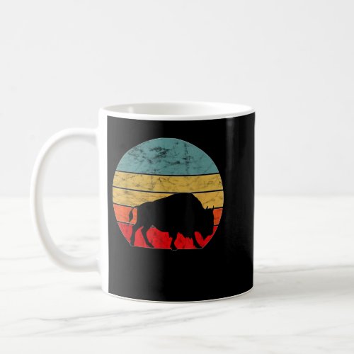 Bison Lover Buffalo Vintage Retro Sunset Wildlife  Coffee Mug