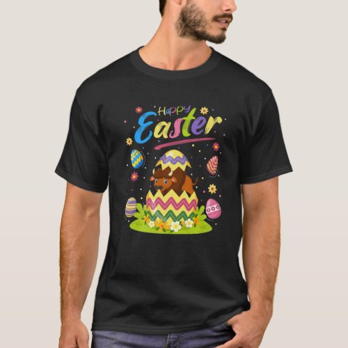 Bison Lover Funny Easter Egg Bison Happy Easter T_Shirt
