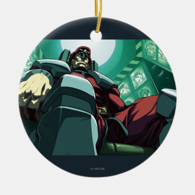 Bison Low-Angle Ceramic Ornament (Front)