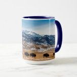 Bison Migration Mug<br><div class="desc">Bison (or Buffalo) migrate out of Yellowstone National Park in winter</div>