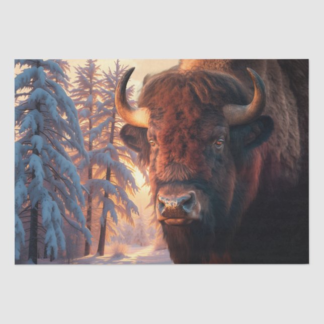 Bison Native American Buffalo Tissue Paper (Front)