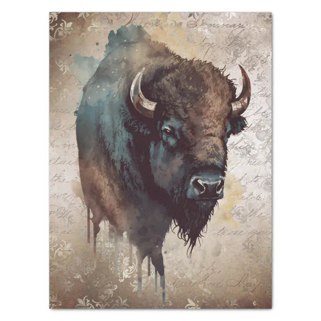 Bison Native American Buffalo Tissue Paper Zazzle
