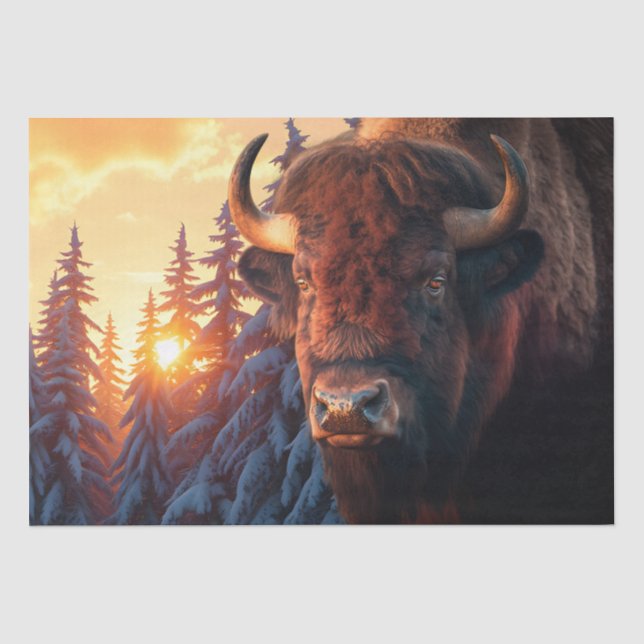 Bison Native American Buffalo Tissue Paper (Front)