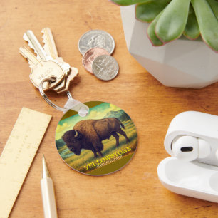 Bison of Yellowstone National Park, Wyoming Keychain