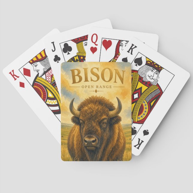 Bison Open Range Wildlife Poker Cards (Back)