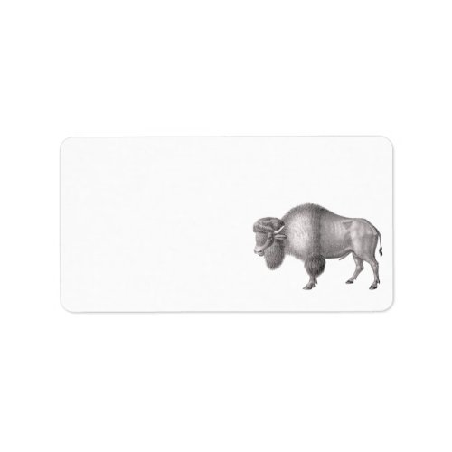Bison or Buffalo Antique Print Label