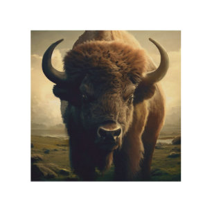 Bison Painting Wood Wall Art