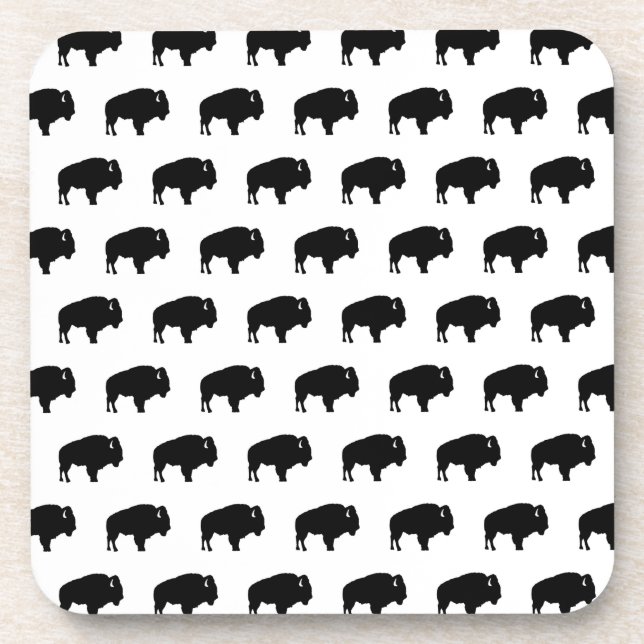 bison pattern beverage coaster (Front)