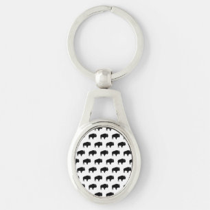 bison pattern keychain