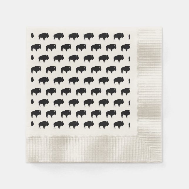 bison pattern paper napkins (Front)