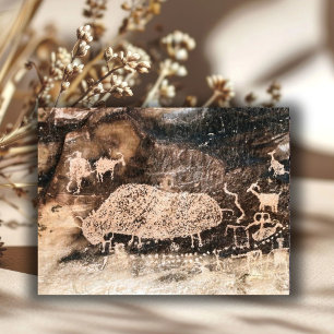 Bison Pictograph, 9 Mile Canyon, Utah Postcard
