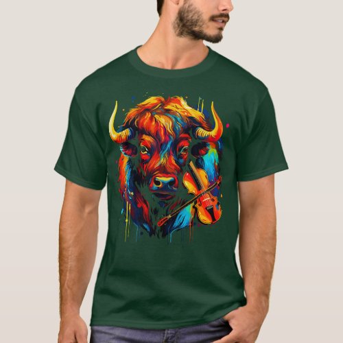 Bison Playing Violin T_Shirt