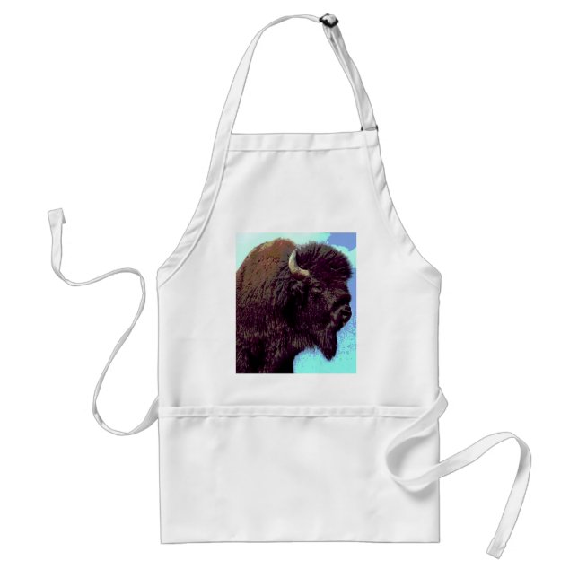 Bison Pop Art Adult Apron (Front)