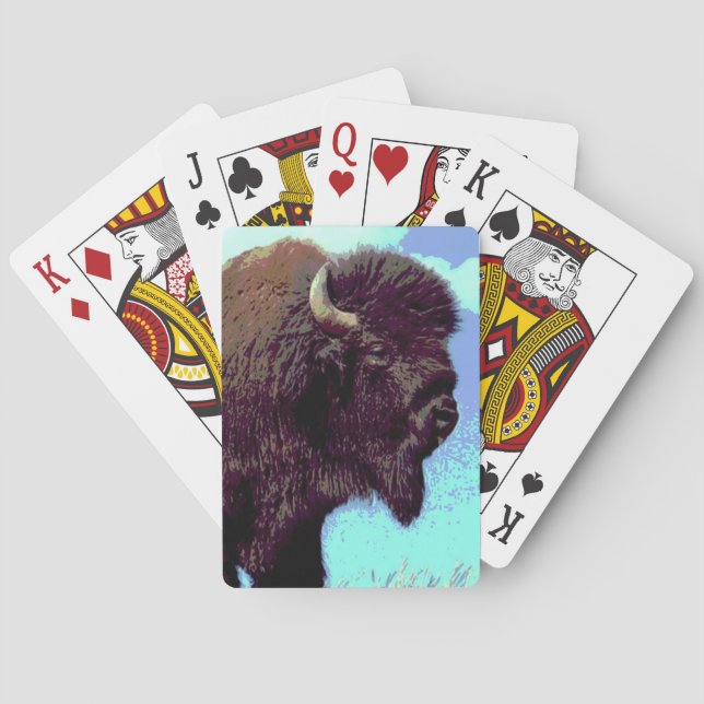 Bison Pop Art Poker Cards (Back)