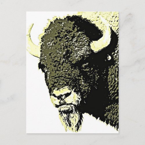 Bison Pop Art Postcard