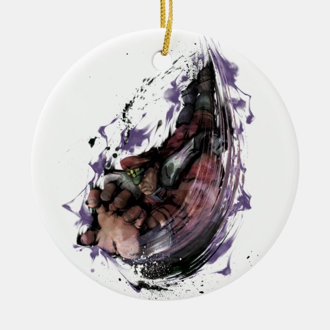 Bison Psycho Crusher Ceramic Ornament (Front)