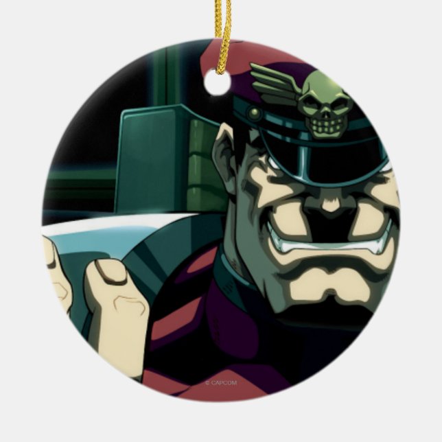 Bison Raised Hand Ceramic Ornament (Front)