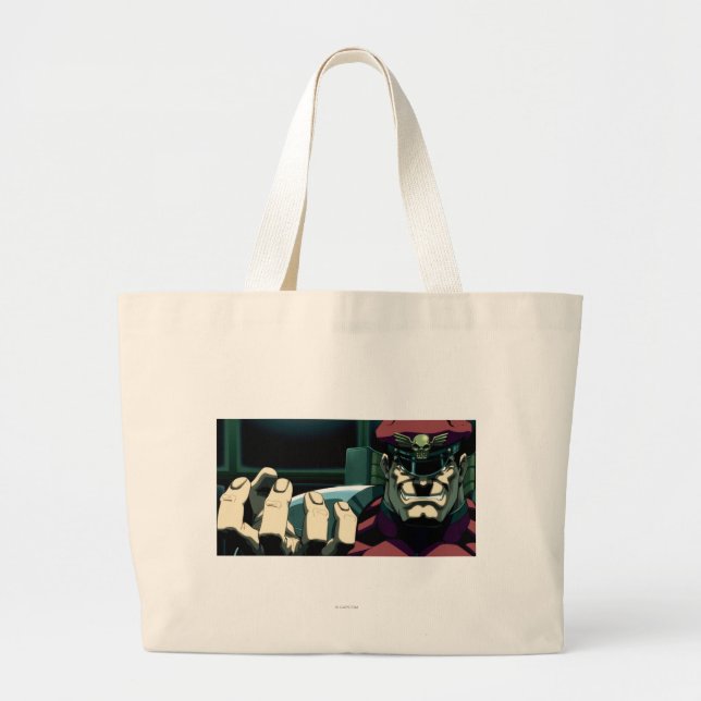 Bison Raised Hand Large Tote Bag (Front)