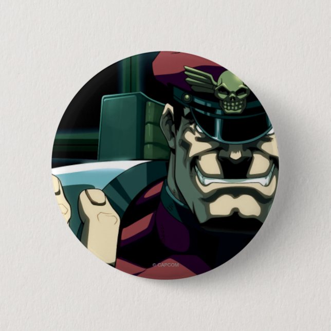 Bison Raised Hand Pinback Button (Front)