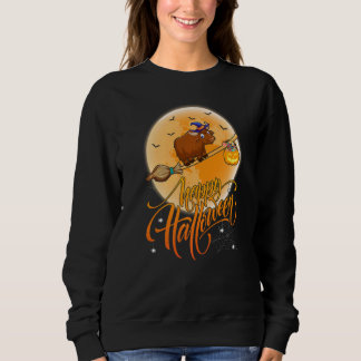 Bison Ride Witch Shotgun Vintage Moon Bison Hallow Sweatshirt