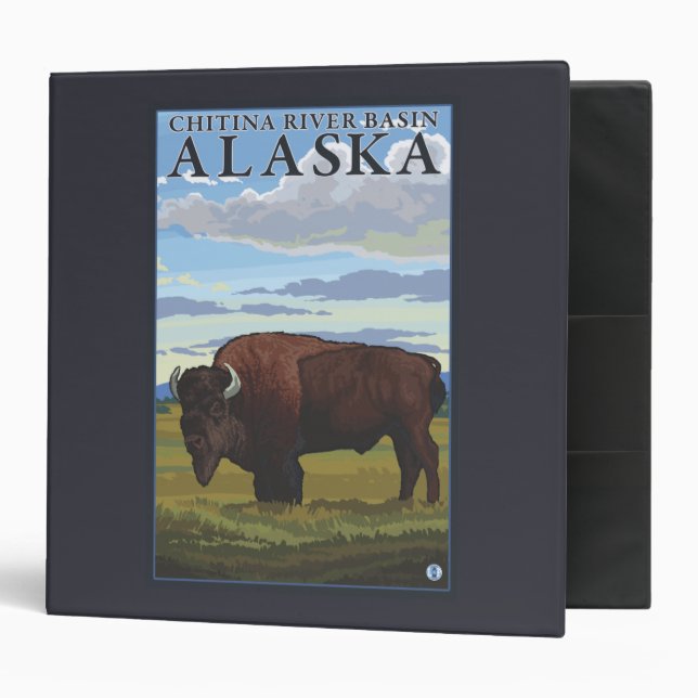 Bison Scene - Chitina River Basin, Alaska Binder (Front/Inside)