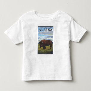 Bison Scene - Chitina River Basin, Alaska Toddler T-shirt
