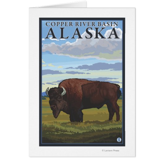 Bison Scene - Copper River Basin, Alaska Cards (Front)